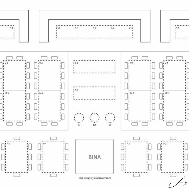 Klub Restoran Baraka - raspored stolova