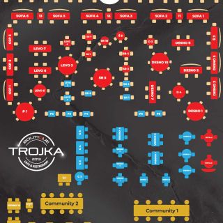 Restoran Boutique Trojka - raspored stolova