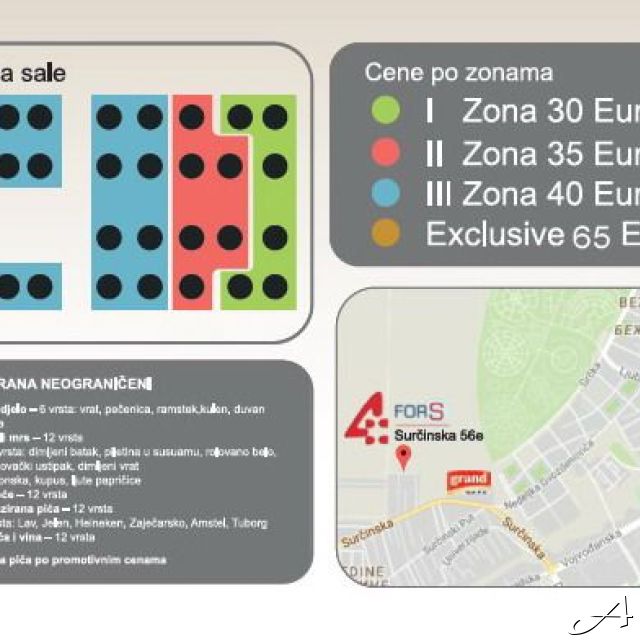 Restoran Fors - mapa sala i cene