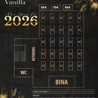 Klub Vanilla - raspored stolova