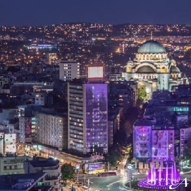 Restoran Panorama Slavija - noćni pogled grada