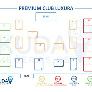 Premium club Luxura - raspored zona i mesta