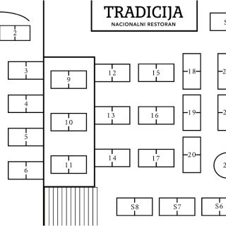 Restoran Tradicija - raspored stolova