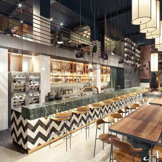Doček Nove godine - moderan bar enterijer