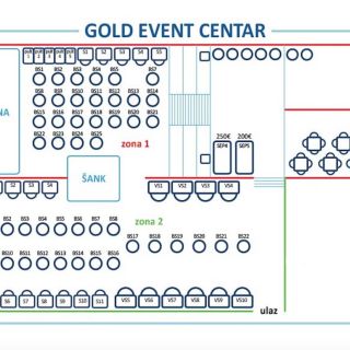 Gold Event Centar - raspored stolova i zona