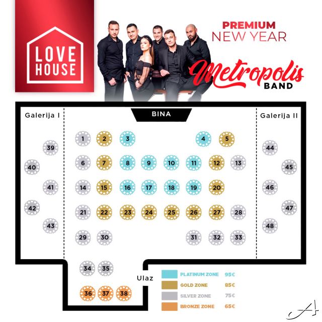 Love House - mapa sedenja