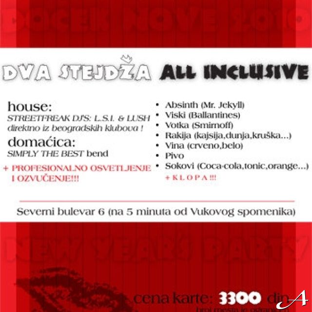 Klub Kiss Doček - plakat sa informacijama