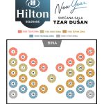 Hilton Hotel - Nova godina 2026 - raspored sedenja