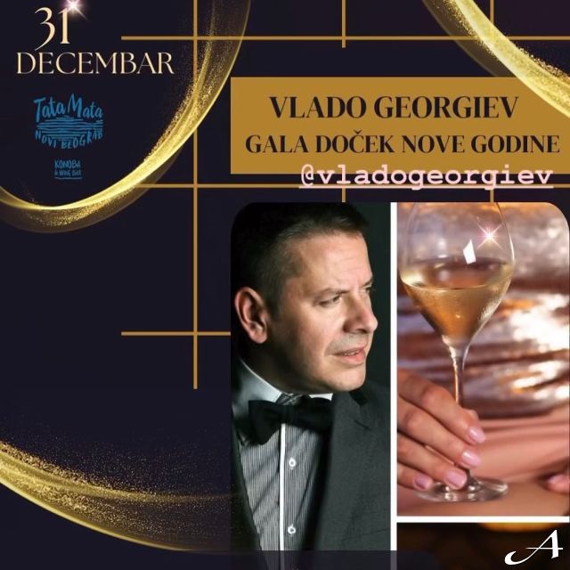 Nova godina - pevač i čaša vina
