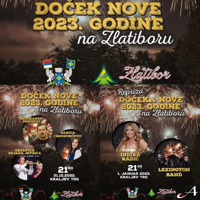 Doček Nove godine - plakat sa vatrometom