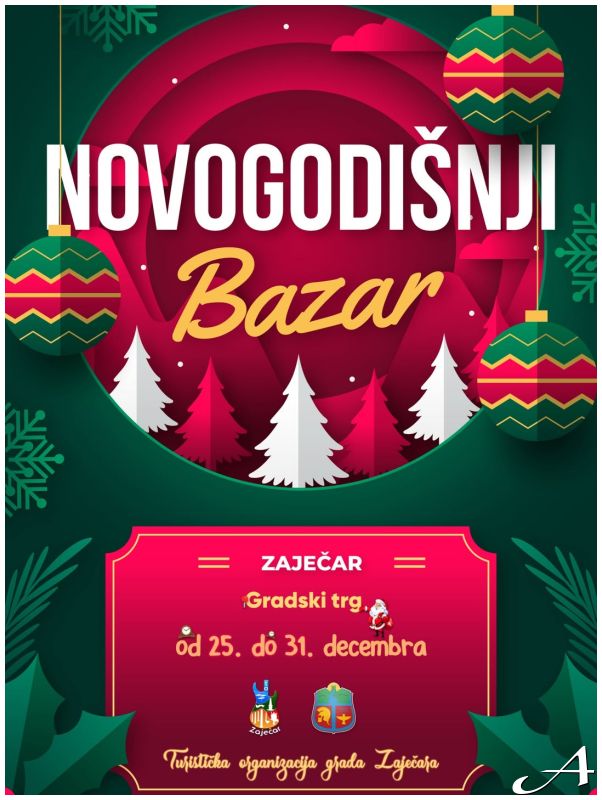 Novogodišnji bazar u Zaječaru na Gradskom trgu