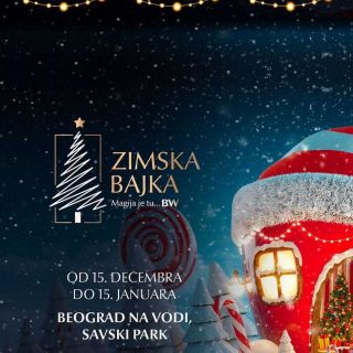 Zimska bajka - praznična kućica noću