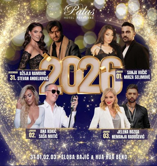 Hotel Palas Petrovac – četiri večeri muzike i elegancije za Novu godinu 2026